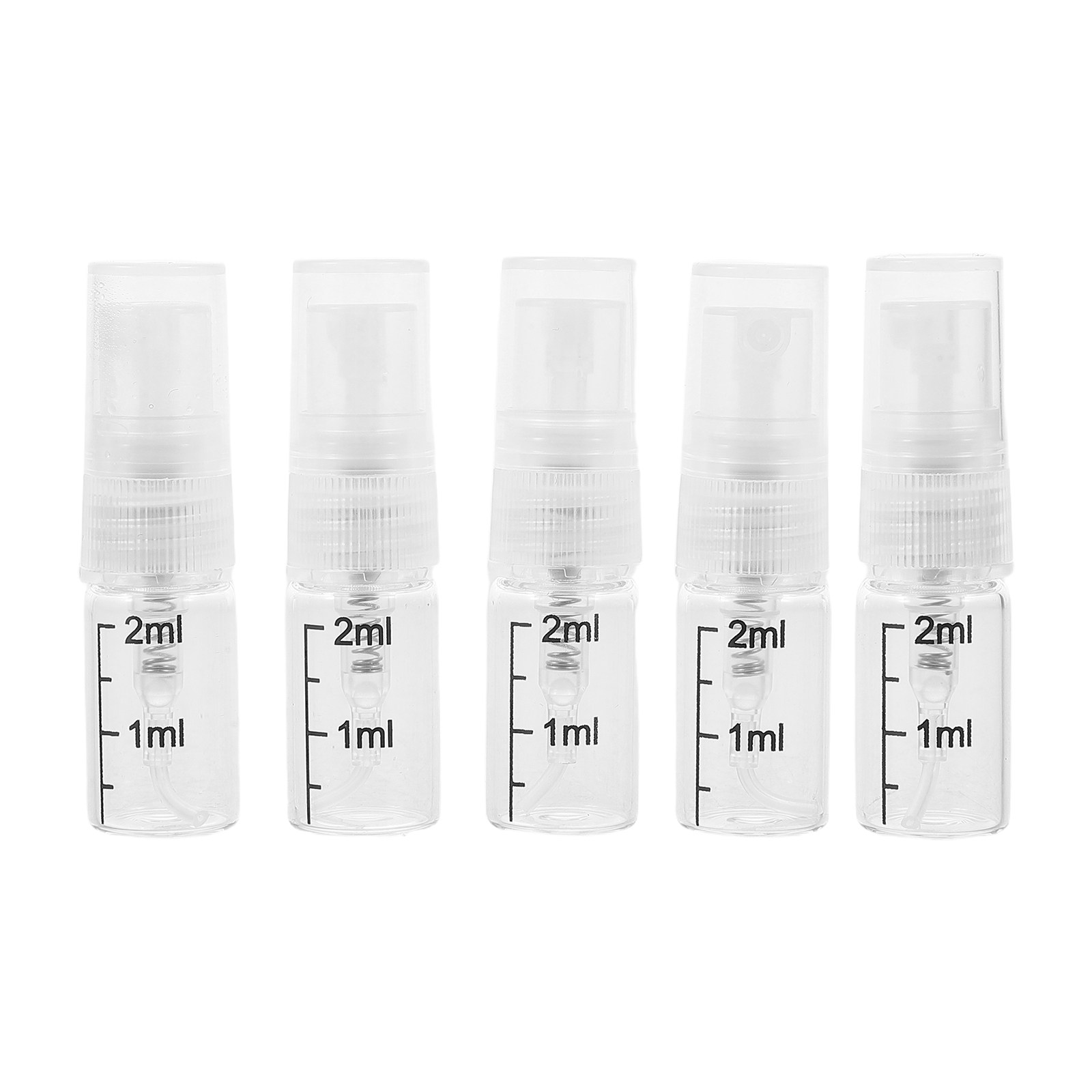 Misting Bottle Fine - ขวดสเปรย์แก้วใสแบบพกพา 5 ชิ้น ขวดรีฟิลขนาดเล็กแบบพ่นฝอยละเอียด ภาชนะใส่น้ำหอม ขวดสเปรย์น้ำมันหอมระเหยสำหรับเดินทาง