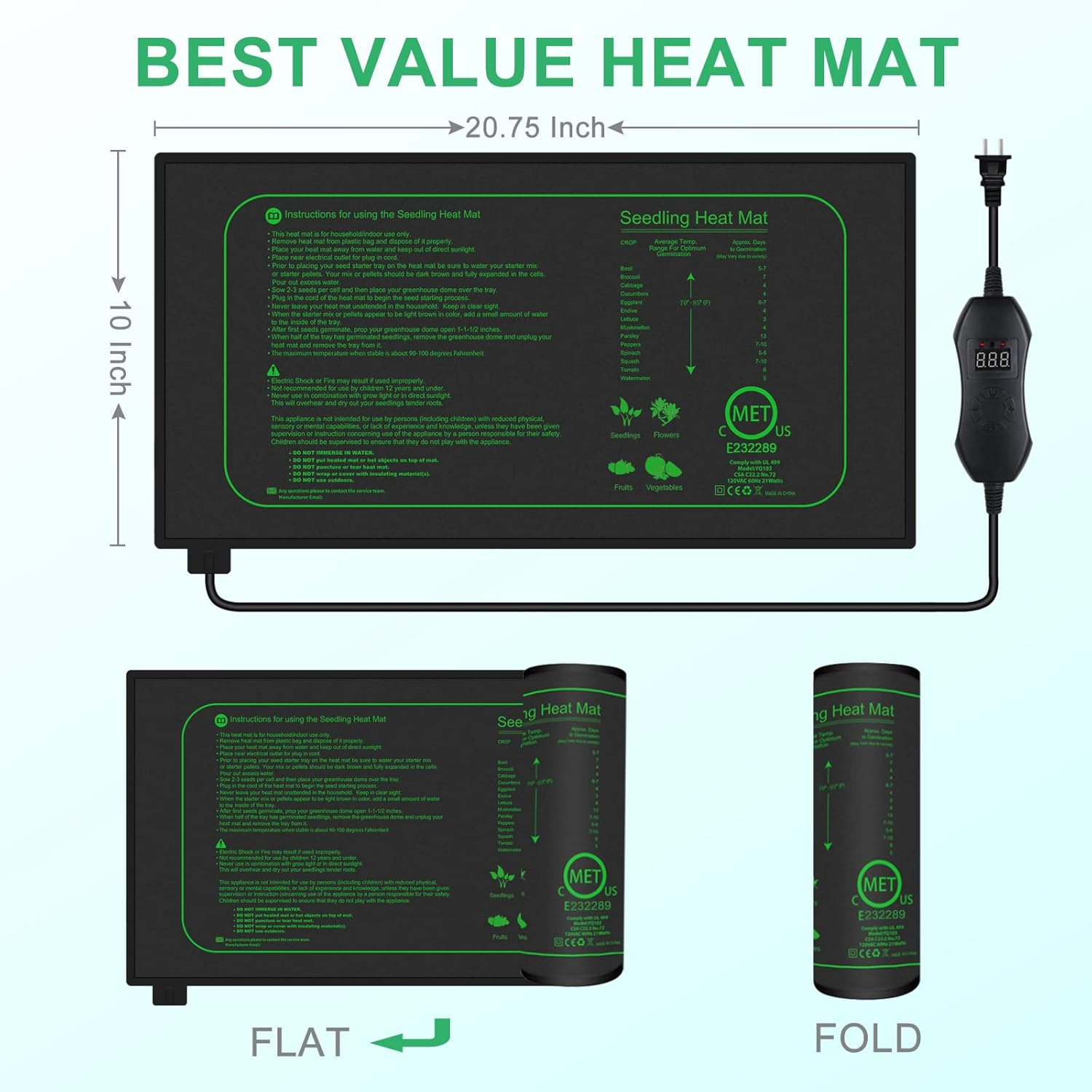 แผ่นทำความร้อนสำหรับต้นกล้าพร้ - Heat Mat Seedling บทวิจารณ์และราคา